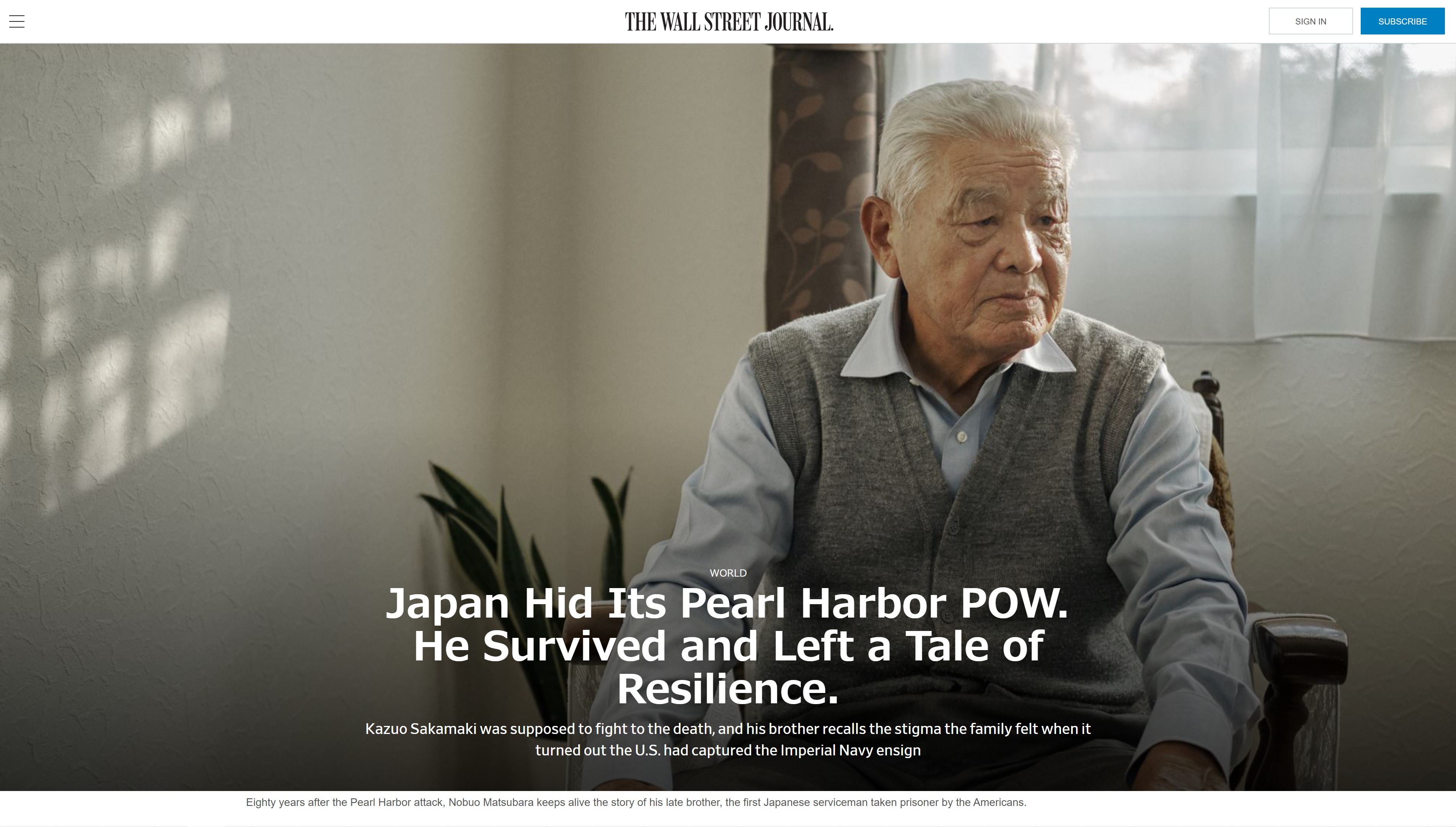 Japan Hid Its Pearl Harbor POW. He Survived and Left a Tale of Resilience. / The Wall Street Journal